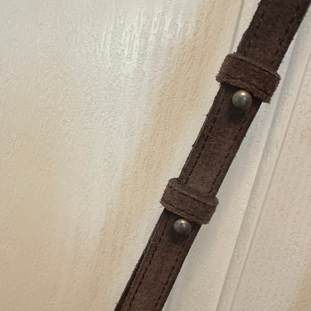 Mossimo Dutti Made in Spain Dark Brown Suede Crossbody Bag Boho Festival Cowgirl - Picture 5 of 6